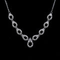 Sterling Silver 4*5+5*6mm Semi Mount Necklace Empty Support Blank Claws Setting S925 Base Without Center Stone for DIY Inlay