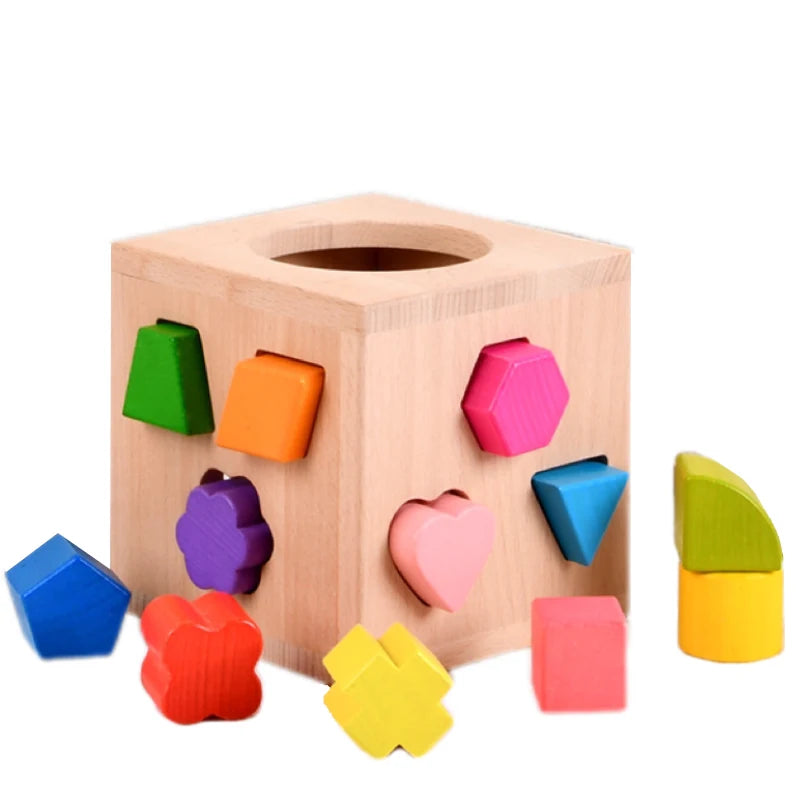 Wooden Montessori Match Box Toddlers Color Stacker Shape Sorter Learning Educational Puzzle Toys for 1-3 Years Old Boys Girls