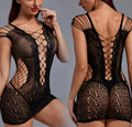 FISHJUMPING One Piece Fishnet Bodystockings Women Sexy Transparent Lingerie Plus Size Lingerie Bodysuit
