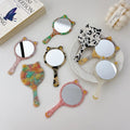 DOWELL Fashion Acetate Makeup Round Mirror Portable Pocket Mirror