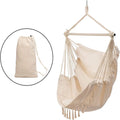 Outdoor Modern Sturdy Fabric Rope Hammock Chair with Carry Bag (Multi-color) for Hotels & Parks 1-Person