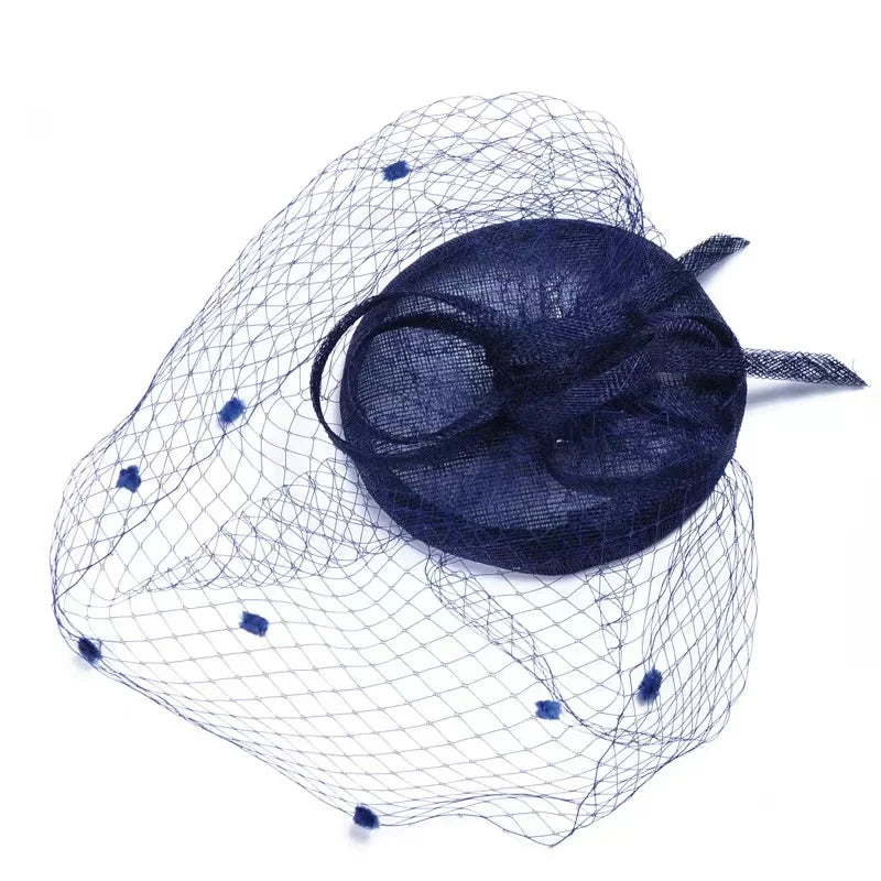 Elegant Linen Mini Fascinator Net Yarn Retro Headdress Hair Band Flower Accessories Party
