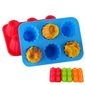 Wholesale Silicone Muffin Baking Pan with 6 Holes Flower Shape Donut Cake Mold OPP Bag Packing