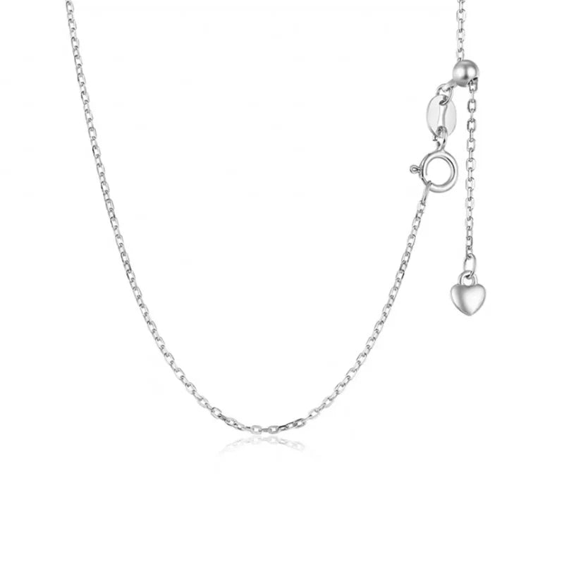 Simple Sliding Clasp Versatile Adjustable 925 Sterling Silver Oval Chain Necklace