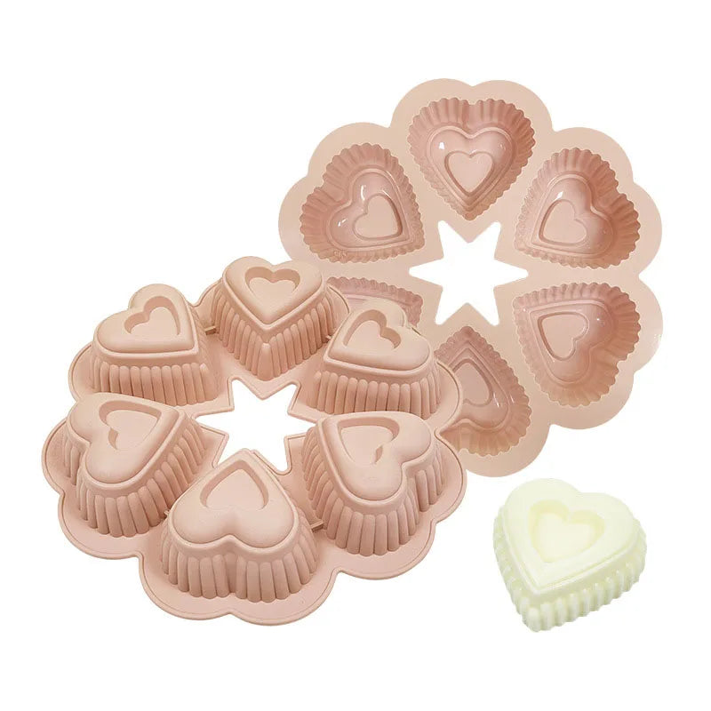 Early Riser 6 Cavity Love Cake Silicone Mold Can Be Used to Make Petit Mousse Jelly Pudding Multiple Uses for One Mold Cake Tool