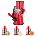 3 in 1 Blades Salad Rotating Vegetable Grater Slicer Potato Chipper Cutter Slicer Grater Shredder Cheese Grater