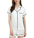 Womens Rabbit Monkey Print 2 Piece Pajamas Y2k Preppy Short Sleeve Shirt Shorts Two Piece Pjs Silk Pajamas for Women Set