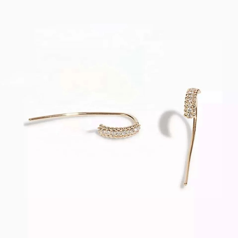 LOZRUNVE Alibaba Jewelry Factory Fashion Diamond Bead Hoop Earring 925 Silver