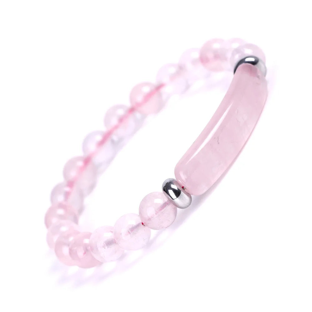 Healing Natural Gem Stone tiger Eye Rose Quartz Agate Topaz Aventurine Beads Beaded Bracelet and Bangle Jewelry 8mm Bead