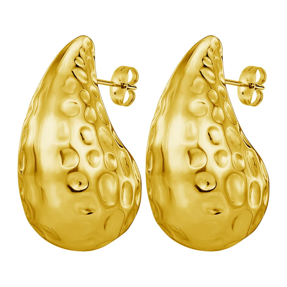 European American Style French Retro Baroque Shaped Stainless Steel Stud Earrings Fall Winter New Linsa Design Jewelry