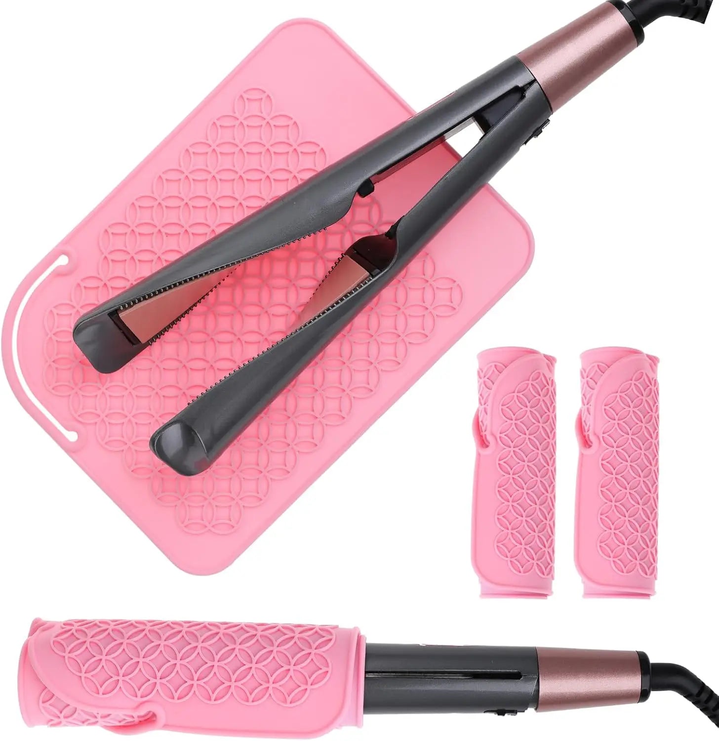 Heat Resistant Silicone Mat for Curling Iron and Straightener Large Non Stick Hair Styling Tool Holder for Countertop Protection