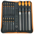 File Tool Set Drop Forged Alloy Steel Precision Flat Triangle Half-round Round Large File and 12pcs Needle Files With Carry Case