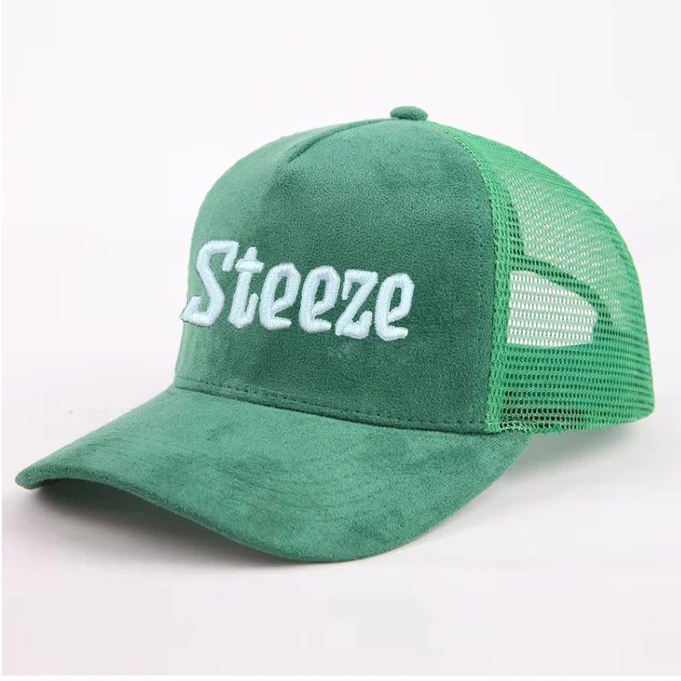 Wholesale 5 Panel Trucker Baseball Cap Custom 3D Embroidery Logo Gorras Suede Mesh Trucker Hats