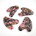 Huiying Popular Design Rhodonite jasper Face Gua Sha Board Heart Face Guastone Tool Anti Aging