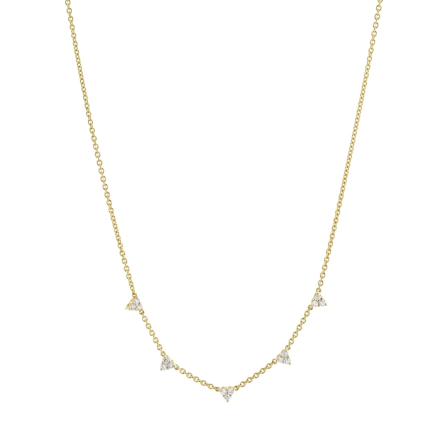 LOZRUNVE 925 Sterling Silver Gold Korean Triple Charm Cable Chain Necklace Choker for Women