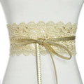 Women  Multicolor Wide Fabric Belt Girdle Lace Tuff Girl Belts extra Wide Lace Belt
