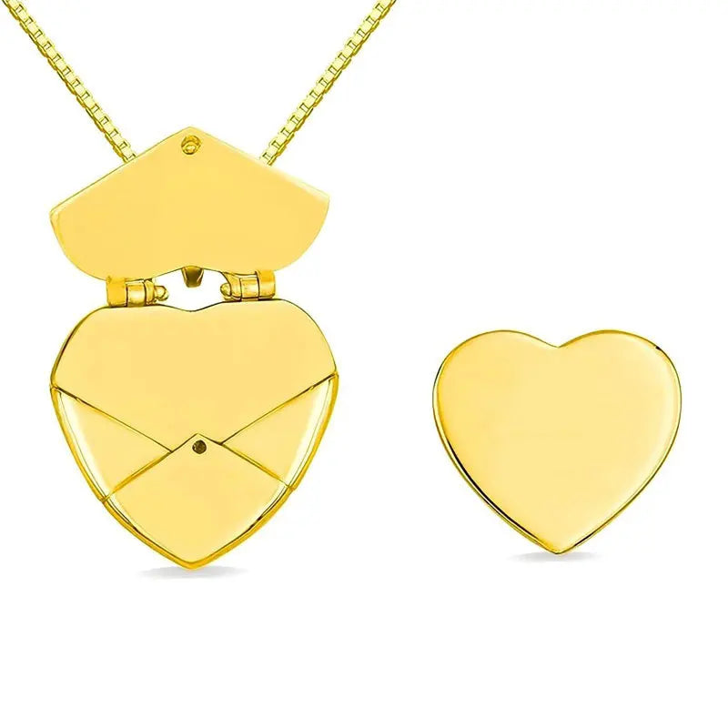Zhongzhe Jewelry Custom Heart Shape Envelope Necklace Fashion Creative Design Custom DIY Jewelry Pendant Necklaces for Lovers