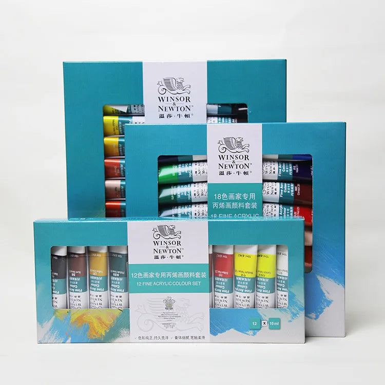Winsor & Newton Artist Grade 12/18/24 Colors Acrylic Paints Set 10ML Drawing Painting Pigment Set