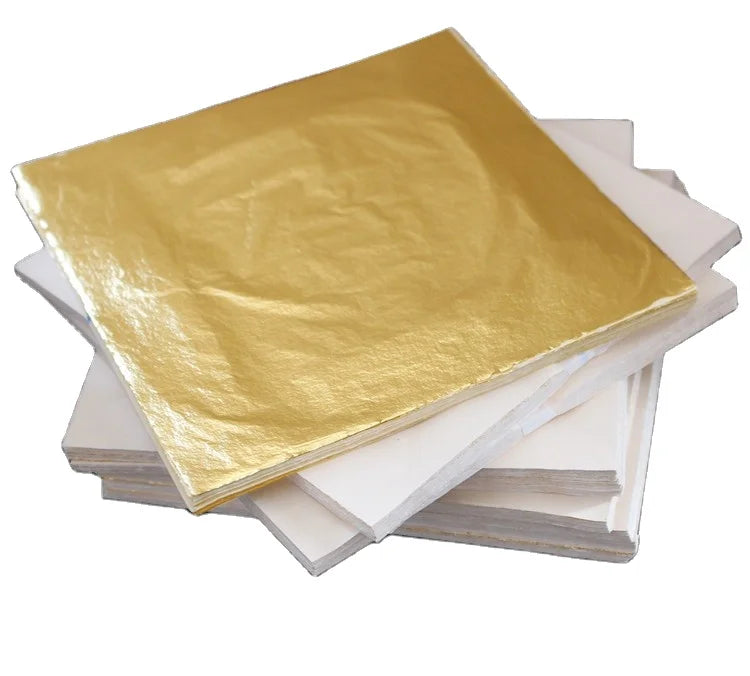 16*16cm Handicraft #2.5 Imitation Gold Leaf Sheet Distressed Gold Foil Paper Antique Metal Interior Decoration