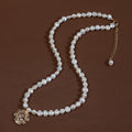 Vintage Simple Fresh Water Pearl Necklace Classic 18K Gold Plated New Wholesale Classic Brass Necklace