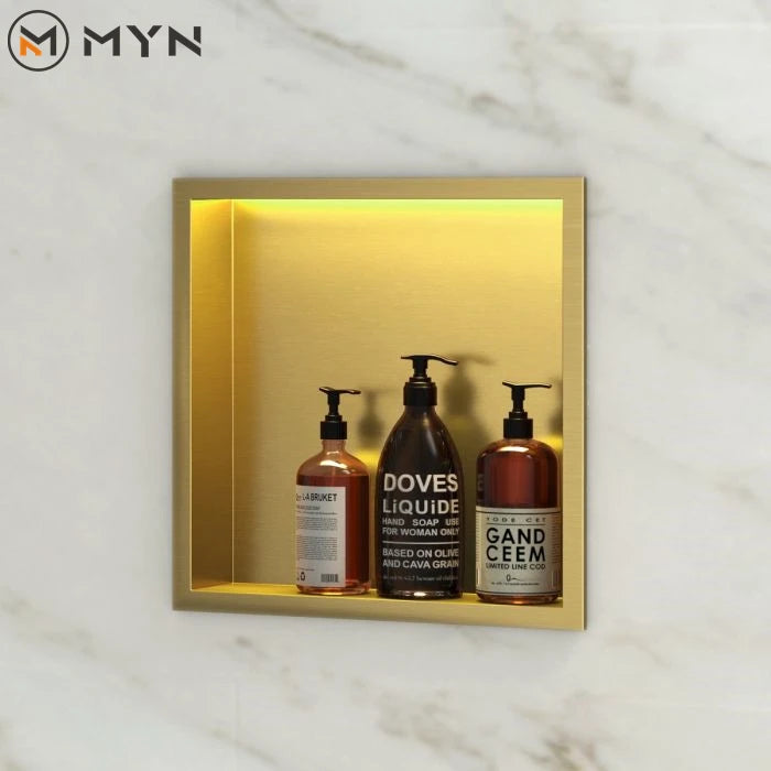 Rose Gold Colorful Stainless Steel 30/60 Wall Mounted Hidden SS304 Bathroom Recess Metal Shower Niche