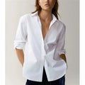 SML England Style Office Lady Simple Fashion Poplin Solid White Blouse Women Blusas Spring Fall Shirt Women Tops
