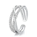The Korean Version of the Double-layer Line Geometric Hollow Opening Ring Is Suitable for Weddings Gift Giving and Daily Wear