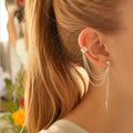 Personality Handmade Elegant Earring New Interlocking Ear Clip Single Leaf Tassel Earrings Aretes De Mujer