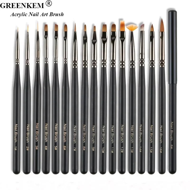 1Pcs/Lot Nail Art Brushes for Manicure Lines Painting Black Pen Brush Striper Daisy UV Gel Polish Nail Acrylic Brush