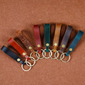 Custom logo Laser Engraving Leather Valet Keychain Leather Key Chain with Belt Loop Clip for Keys Give Gifts