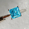 New 925 Sterling Silver Jewelry Blue Diamonds Moissanite Engagement Rings