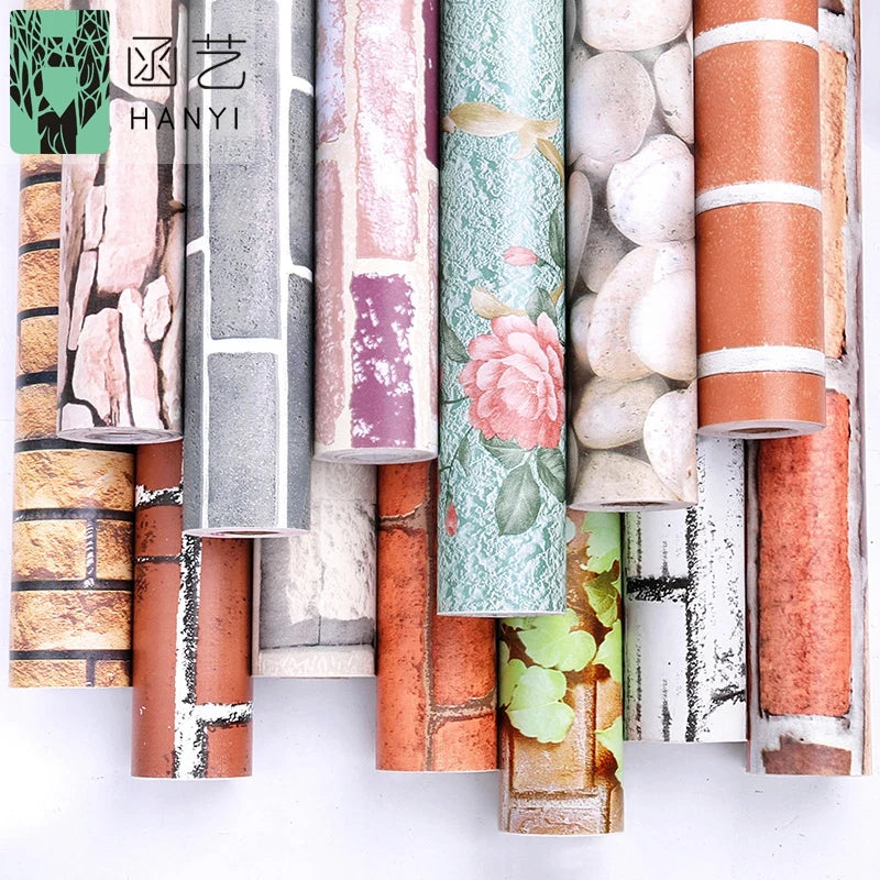 Self Adhesive Wallpapers for Living Room Bedroom 3D Wall Paper Stickers Brick Pattern Waterproof Wallpaper