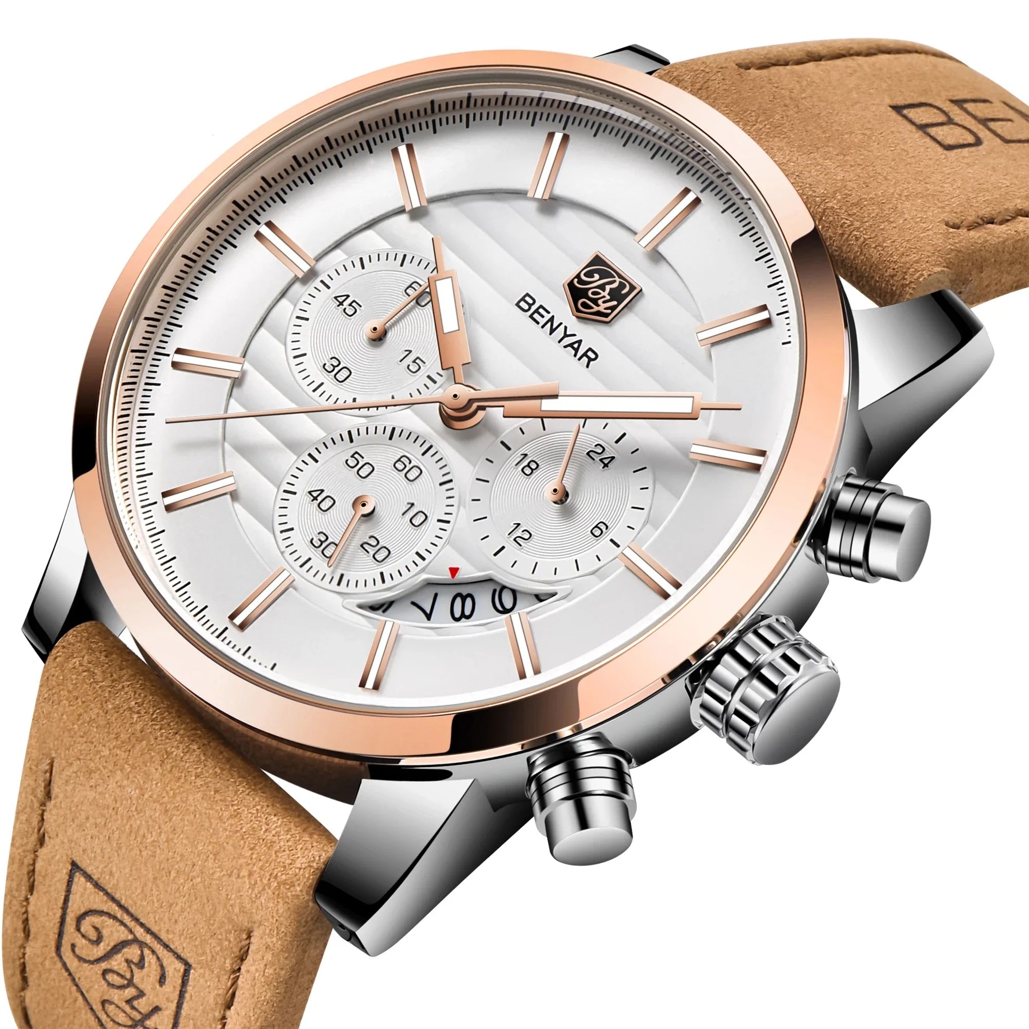 5104 Benyar 2022 Luxury Stainless Steel Watch Men's Quartz Watch Men Casual With Luxury Watch Waterproof Clock Relogio Gift
