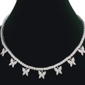 2024 Real Factory Price Tennis Chain Necklace Butterfly Iced Zircon Copper Optional Wholesale Custom
