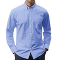 Men's Casual Solid Color Oxford Weave Shirt Pocket Long Sleeve Single Button Cuff Party Wedding Multi-color Shirt