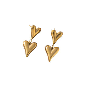 2024 Loving Non-fading love Pendant Earrings Women Gold and Silver Titanium Steel Stud Earrings