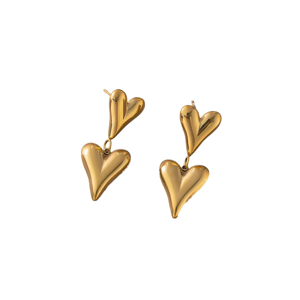 2024 Loving Non-fading love Pendant Earrings Women Gold and Silver Titanium Steel Stud Earrings