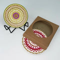 Matte Ceramic Drink Coasters with Non-Slip Cork Backing Water Absorbent Round Cup Coasters for Home & Office Decor Round 10.3cm