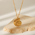 Ocean Style 18K Gold Plated Metal Texture Sea Conch Stainless Steel Pendant Fashion Necklace in 2024