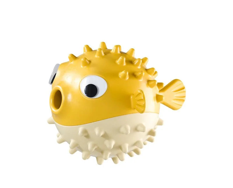 Eco-Friendly TPR Dog Bite-Resistant Pufferfish Chew Toy for Teeth Grinding and Cleaning