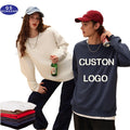 Unisex Oversize Plain Heavyweight Sweatshirts Custom Embroidered Crewneck Sweatshirts for Men Pullover  420gsm Long Sleeve