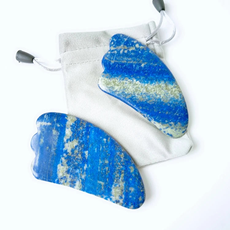 2025 Lapis Lazuli Crystal Guasha Gua Sha Jade Scraping Massage Tool for Body and Back