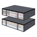 2-Pack Black Comforter Storage Bins Organizing Under Bed Storage Containers for Bedroom Clothes Storage