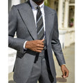 Dark Grey One Button Mens Suits Evening Party Wear 2 Pieces Formal Occasion Coat+Pant Jacket Wedding Tuxedos Groom