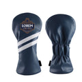 Premium Navy Blue Custom Badge Logo Black Mark Pu Leather Driver Headcover