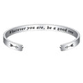 Whatever You Are Be a Good One Adjustable 6mm Stainless Steel Inspirational Quotes Bracelets Gifts for the Family Friends