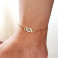AC1012  Birthday Foot Jewelry Gift Good Quality Minimalistic Personalized Birth Year Ankle Bracelets Anklets