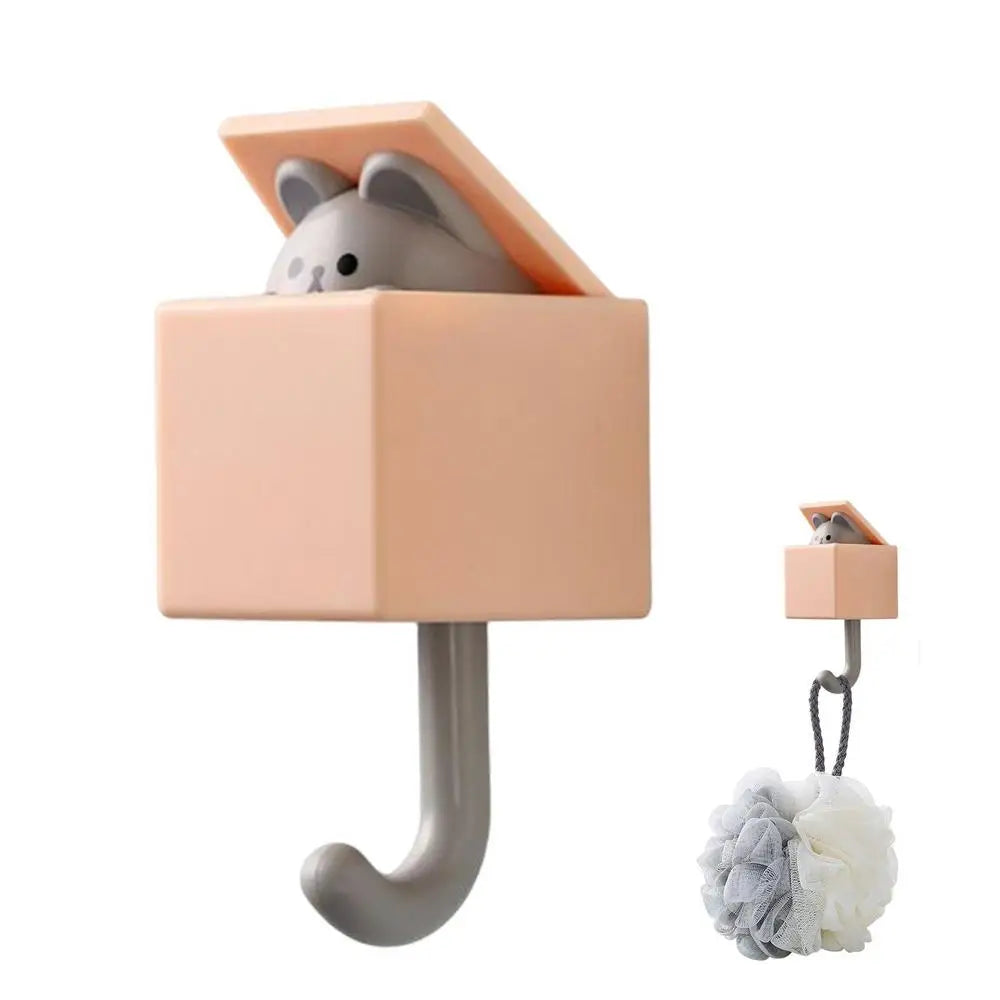 Cute Cat Hooks Freely Retractable Key Holder for Wall Utility Hook Decorative Coat Hook for Keys Towels Backpacks Coat and Hats