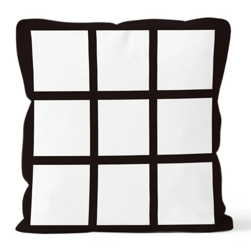 Personalized DIY Photo Print 4 6 9 Panel Pillow Case Cushion Cover Sublimation Blank Sofa Pillow Cover for Gift Christmas