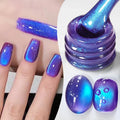 BORN PRETTY 2025 New Style Long-Lasting LED UV Gel Nail Polish Cat's Eye Blueberry Blue Glass Bead Cat Eye Gel Polish with Logo